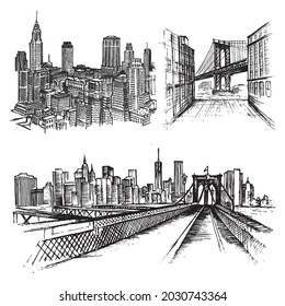 Dibujo de Nueva York, vector.