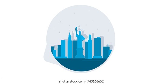 New York skyline background vector illustration