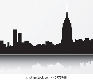 New York Skyline, black