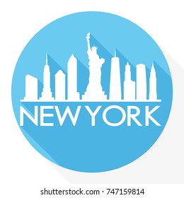New York City Line Silhouette Typography Stock Vector (Royalty Free ...