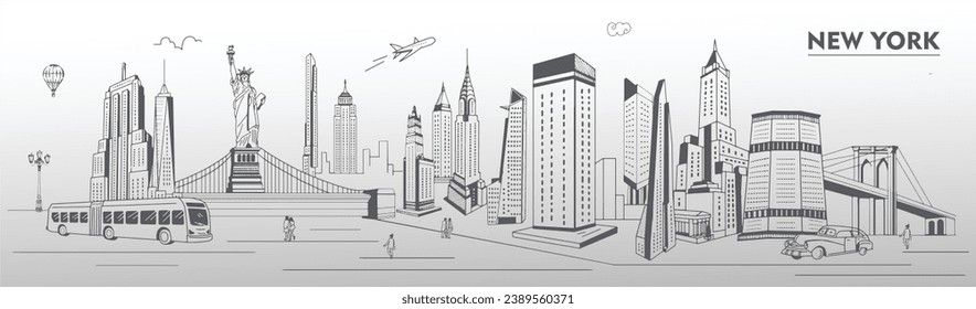 New York Skyline, New York City Skyline Vector.