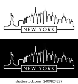 New York skyline. Linear style.
New York city single line. Editable vector file.