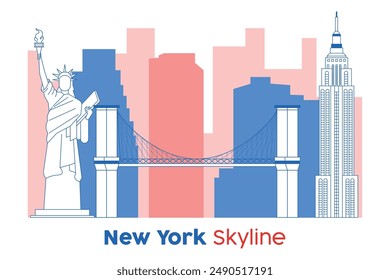 New york skyline Modern cityscape Vector illustration