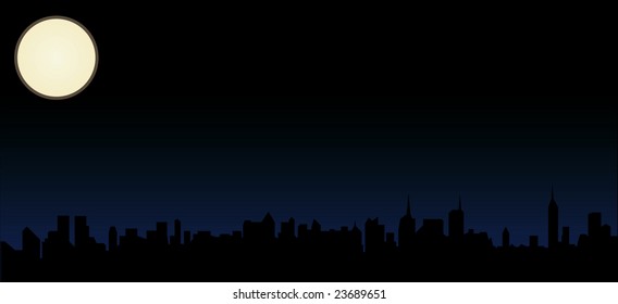 New York Skyline At Night