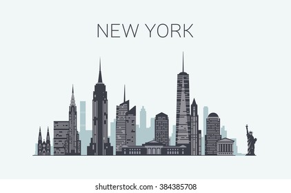 New York Skyline Silhouette