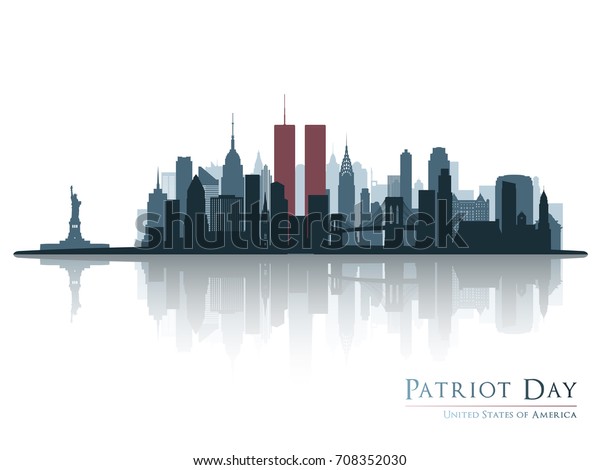 Skyline Silhouette Aus New York Patriot Stock Vektorgrafik Lizenzfrei