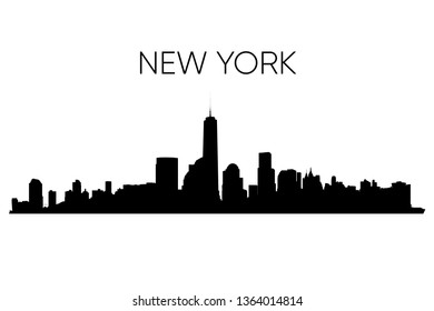 New York skyline silhouette. Vector illustration. Black and white