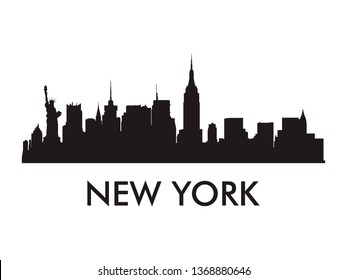 New York  skyline silhouette vector of famous places