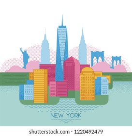New York skyline. Travel and tourism background.