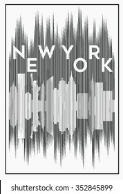 New york skyline and typography.