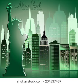 New york Skyline. Vector 