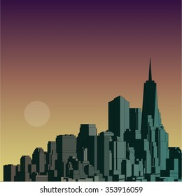 New York Skyline. Vector