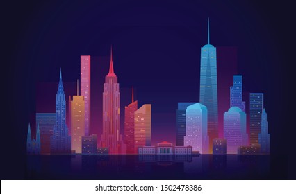 New York skyline vector illustration. 