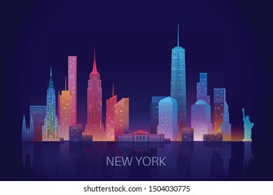 New York skyline. Vector illustration. 