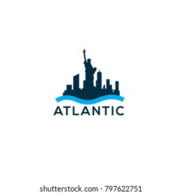 New York skyline vector logo