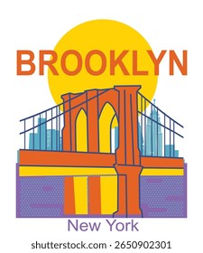 Nova Iorque skyline vetor retro Poster. Mão de Manhattan desenhou a ilustração de Nova York na textura de fundo de papel velho para o design, site, apresentação, cartões.