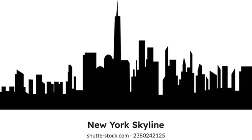 New York Skyline vector Silhouette black 