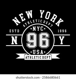 new york slogan athletic college vector graphic design