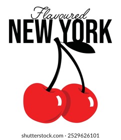 new york slogan cherry vector slogan for t-shirt