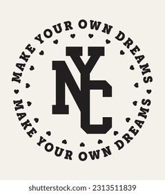 New York Slogan graphic for t-shirt