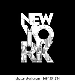 New York slogan graphic vector print lettering for t shirt print design.