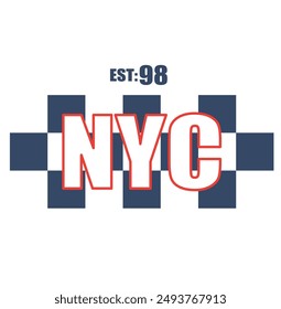 new york slogan print. College slogan typography print design. Vector t-shirt graphic or other uses