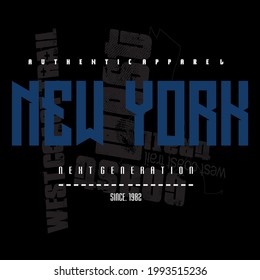New York slogan tee graphic typography for prints t shirt design, vector illustration