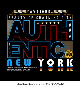 diseño gráfico de la tipografía del slogan tee de nueva york para camiseta impresa, ilustración vectorial arte