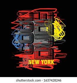 New York slogan. Vector typography graphic for print t-shirt.