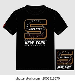 New York Sport Academy Athletic Division Stylish Typography Graphic T shirt Stock Vector Illustration Design
