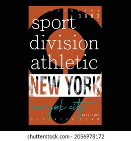 New york sport division text,lettering,alphabet,images typography graphic slogan t shirt print vector illustration design