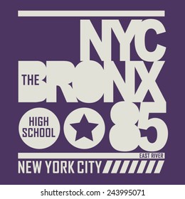 New York sport typography, t-shirt graphics, vectors