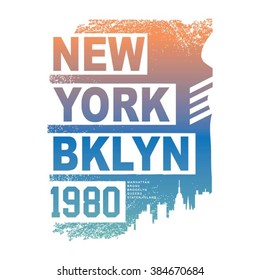 New York sport typography, t-shirt graphics, vectors