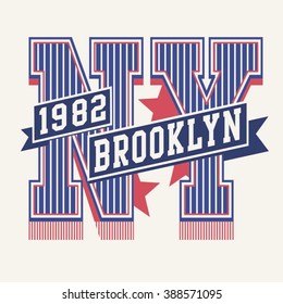 New york sport typography, t-shirt graphics, vectors