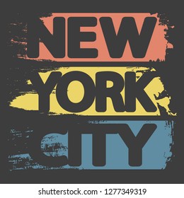 New York Sport wear  typography, print,  emblem, vector illustration. For t-shirt or other uses.