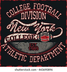 New York  Sport wear typography emblem, american football,vintage,  college graphics,sports graphics for t-shirt.