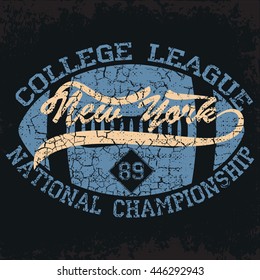 New York  Sport wear typography emblem, american football,vintage,  college, sports graphics for t-shirt