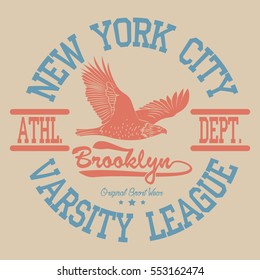 New York Sport wear, sport typography emblem, t-shirt stamp graphics, athletic apparel design