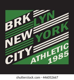 New York  Sport wear,Sport typography emblem, Brooklyn athletic apparel design