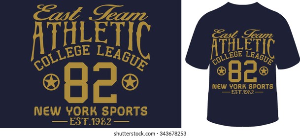 New York  Sports vector print and varsity. For t-shirt or other uses in vector.