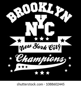 New York sportswear print, Athletic  t-shirt graphic. Original clothes design. Authentic apparel typography  tee shirt graphics. Vector illustration