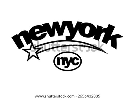 New york star typography slogan. Varsity athletic vintage for t shirt. Nyc tee shirt graphics, urban print. Vector illustration.