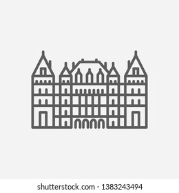 New york state capitol icon line symbol. Isolated vector illustration of  icon sign concept for your web site mobile app logo UI design.