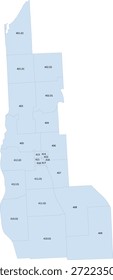 Polígono del tracto censal del Vector del condado de Cayuga del estado de Nueva York basado en datos del censo de Tiger 2020