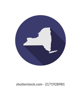 New York state circle map with long shadow