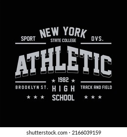 New york state college athletic typography t shirt design.