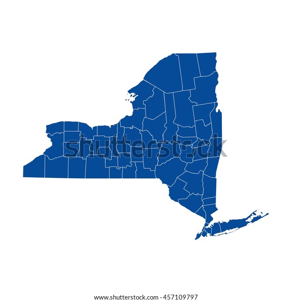 New York State County Map Stock Vector (Royalty Free) 457109797 ...