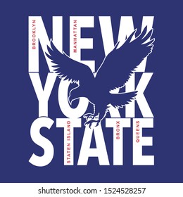 New York state eagles illustration, tee shirt graphics, vectors