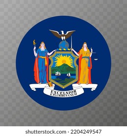 New York state flag. Vector illustration.