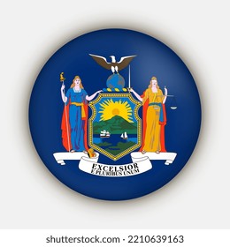 New York state flag. Vector illustration.